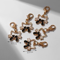 Шарм «Котёнок», чёрный в золоте