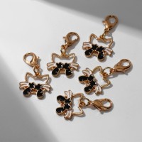 Шарм «Котёнок», чёрный в золоте