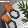 Серьги из дерева «Ваканда» неровный овал, цвет зелёно-коричневый