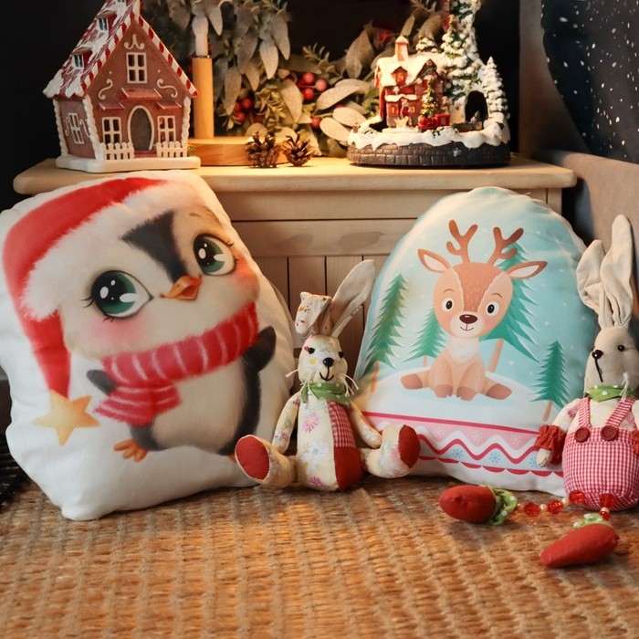 Подушка новогодняя декоративная "Этель" "Олененок" 30*30 см
