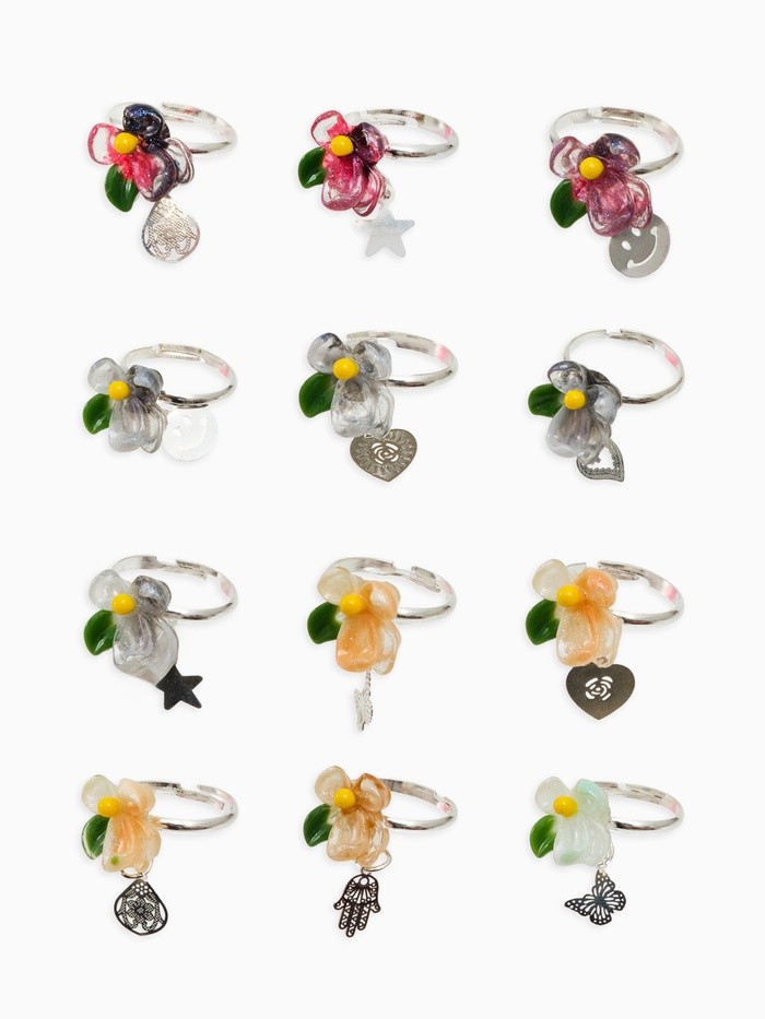 Кольцо «Выбражулька. Цветок», с подвеской, МИКС, безразмерное