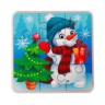 Пазлы деревянные «Новый год! Снеговичок», 9 деталей