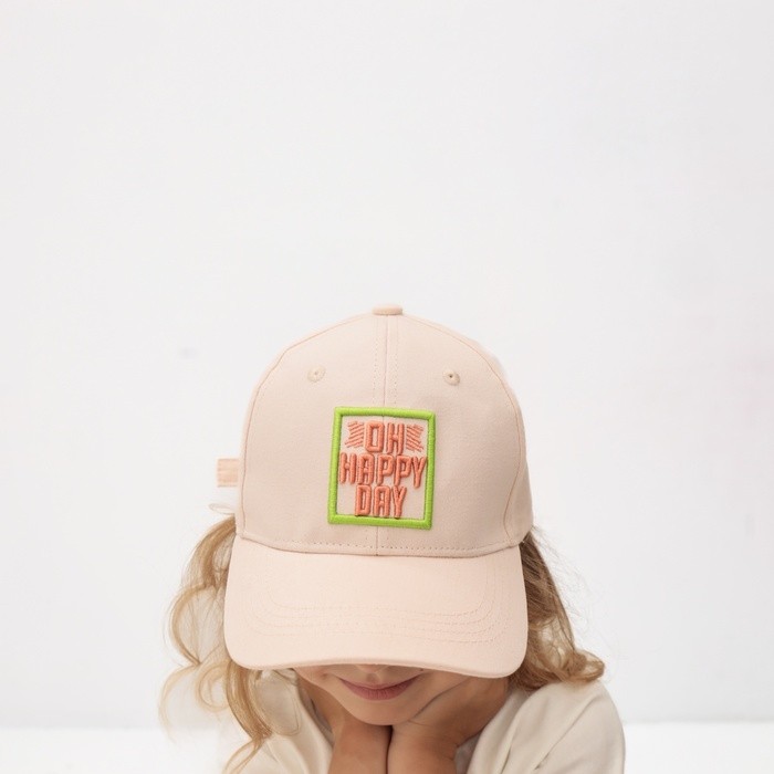 Кепка детская MINAKU "Oh happy day", цвет светло-розовый, р-р 54