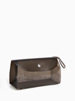 Косметичка на кнопке для бассейна, с ручкой, чёрная/прозрачная