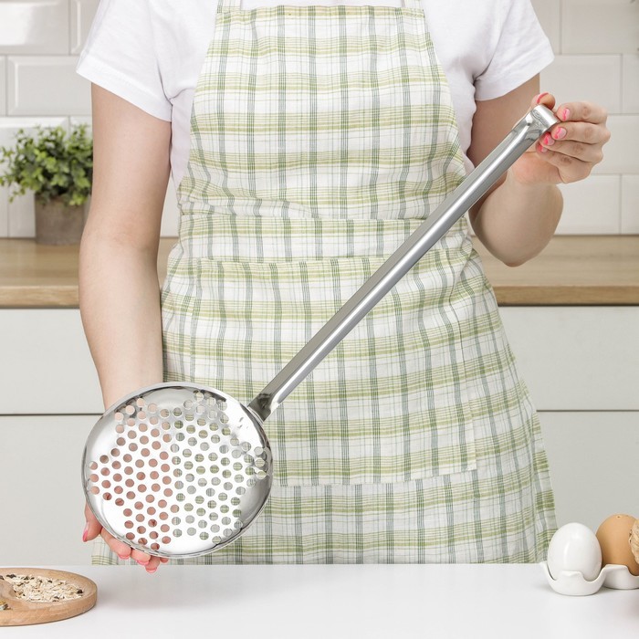 Шумовка «Поварская», h=53 см, цвет серебряный