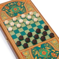 Нарды "Персидские", деревянная доска 40 х 40 см, с полем для игры в шашки