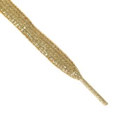 Шнурки для обуви, пара, плоские, 8 мм, 110 см, цвет золотистый