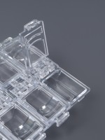 Органайзер для хранения мелочей, 12 ячеек, 13.2×7.5×1.5 см, прозрачный