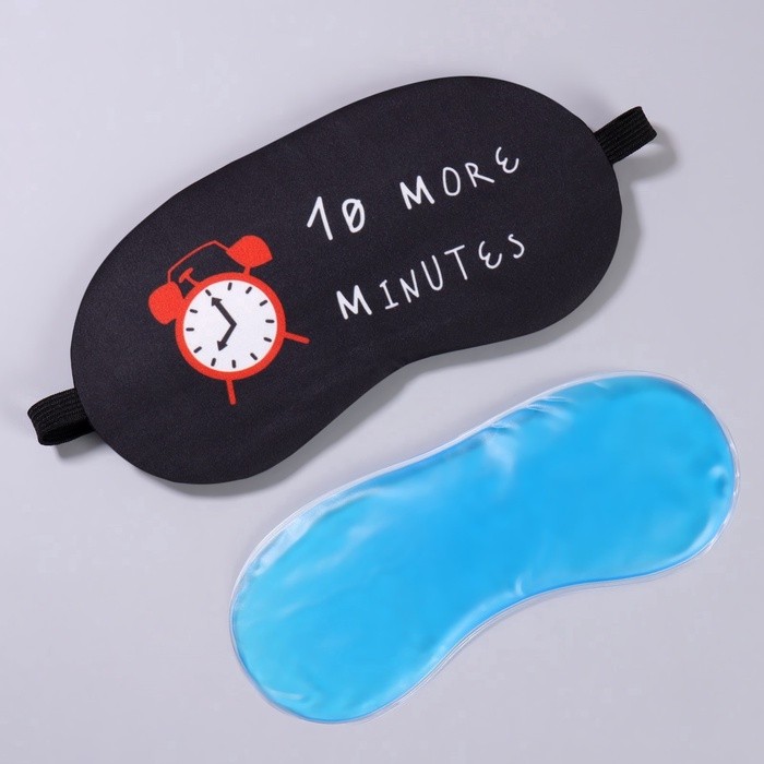 Маска для сна с гелевым вкладышем «Утро», 19×10 см, резинка одинарная, цвет чёрный