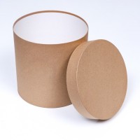 Коробка подарочная круглая, шляпная, крафт, 23×23 см