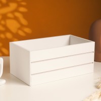 Подарочный ящик, 25×14×11 см, деревянный, белый