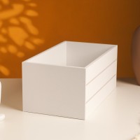 Подарочный ящик, 25×14×11 см, деревянный, белый