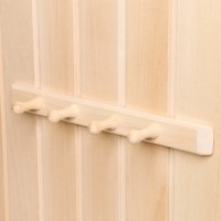 Вешалка для бани и сауны, липа, 40×5×6.5 см, 4 крючка, «Добропаровъ»