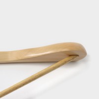 Плечики - вешалка для одежды Доляна, 45×23 см, с перекладиной, широкие плечики, светлое дерево