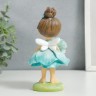 Сувенир полистоун "Малышка-фея в голубом, с цветком" 15,5х8х8 см