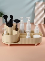 Органайзер для хранения косметики «ELIS», 9 секций, вращающийся, 34.5×14.7×14.3 см, бежевый