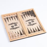 Нарды "Волк и орел", деревянная доска 50 x 50 см, с полем для игры в шашки