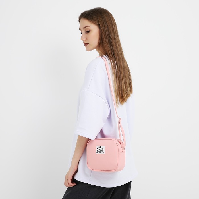 Сумка кросс-боди на молнии, цвет розовый