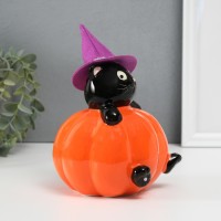 Копилка керамика "Котик в тыкве" 11,7х12х13,4 см