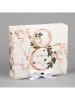 Коробка подарочная складная, упаковка, «8 марта, золото», 20×18×5 см