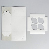 Упаковка для капкейков на 4 шт, без окна, белая 16 х 16 х 10 см