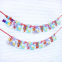 Гирлянда на ленте с местом под фото «Мой первый год», голубой, длина 300 см