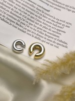 Серьги «Каффы» набор 2 шт., бублики, цвет серебро с золотом