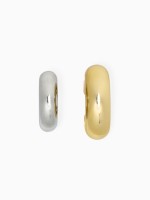 Серьги «Каффы» набор 2 шт., бублики, цвет серебро с золотом
