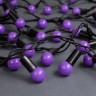 Гирлянда «Нить» 10 м с насадками «Шарики 1.5 см», IP44, тёмная нить, 100 LED, свечение фиолетовое, 8 режимов, 220 В