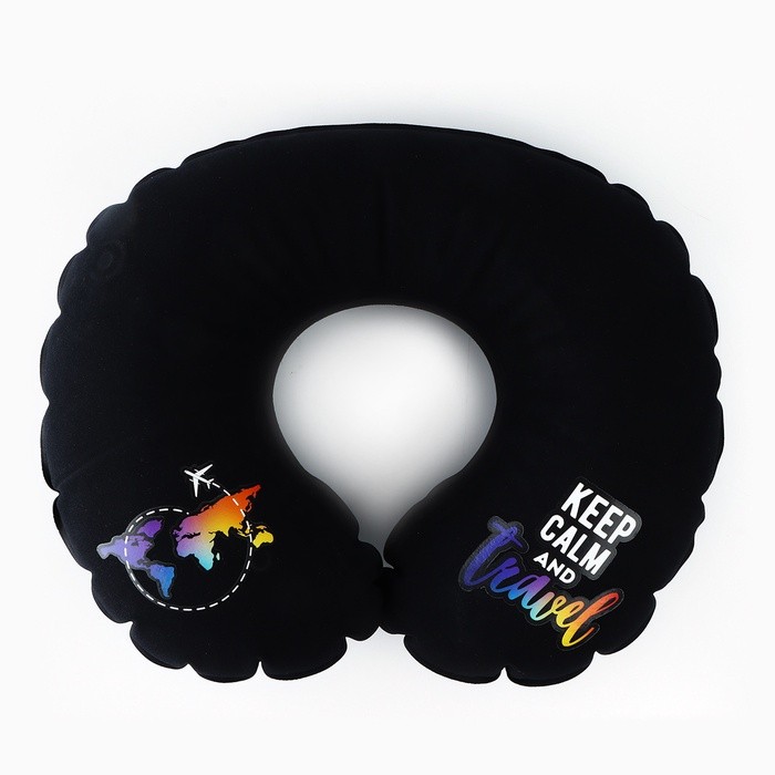 Подушка для путешествий Keep calm and travel, чёрная