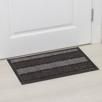 Коврик придверный Доляна, с окантовкой, влаговпитывающий, 40×59 см, серый
