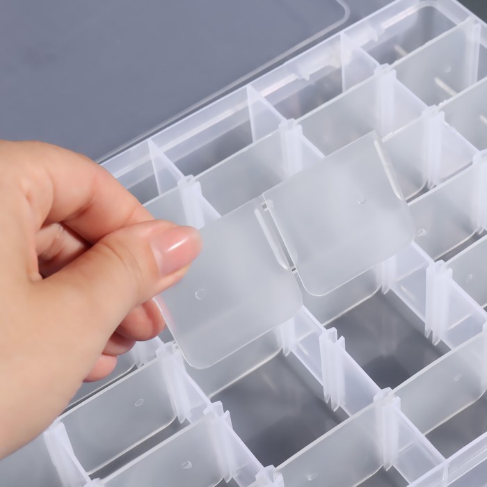 Органайзер для хранения мелочей, 36 ячеек, 27.3×17.5×4.5 см, прозрачный