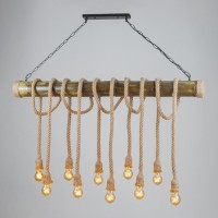 Светильник "Канаты" 10хЕ27 60Вт коричневый 120х17х17см BayerLux