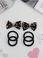 Набор для волос «Школьница галант», 4 резинки 3.5 см, 2 зажима 5.5 см, стиль, чёрный