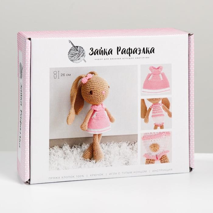 Набор для вязания. Амигуруми: мягкая игрушка своими руками «Зайка Рафаэлка», 26 см