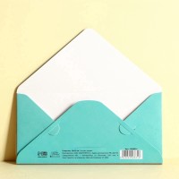 Конверт для денег с деревянным элементом «С Днём Рождения» торт, 16.5×8 см