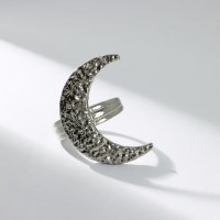 Кольцо «Месяц», цвет серебро, размер 18