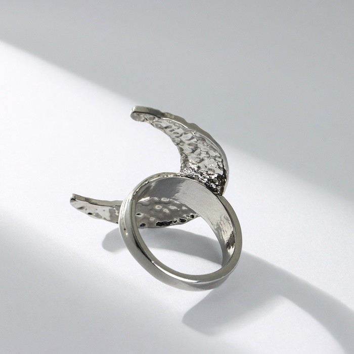 Кольцо «Месяц», цвет серебро, размер 18