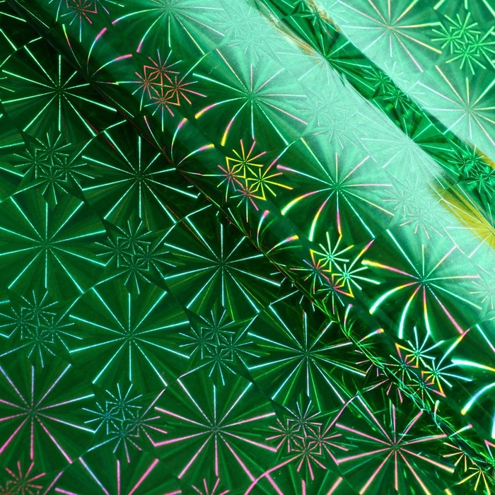 Пленка голография, зелёный, 70×100 см, рисунок МИКС
