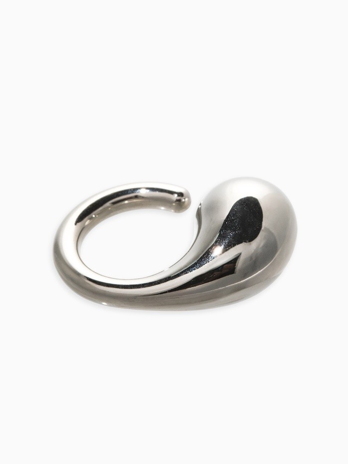Кольцо крупное «Капля Бо», размер 17, пластик, цвет серебро