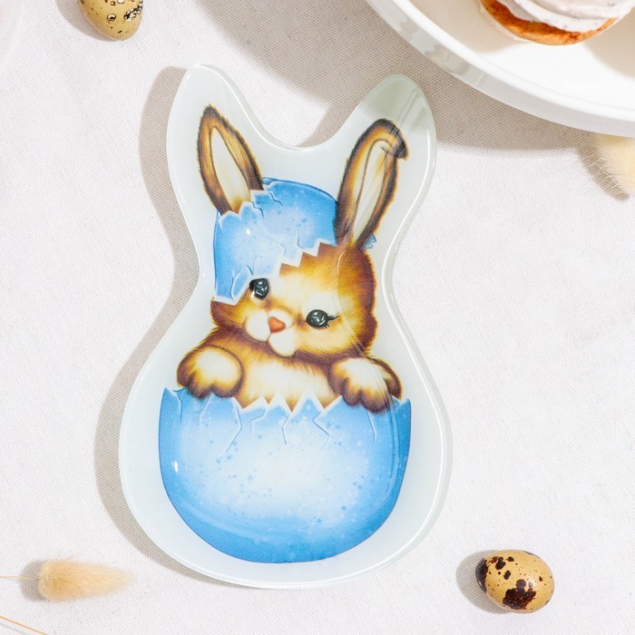 Блюдо сервировочное Доляна «Пасхальный кролик», 20×13,5×1,8 см
