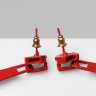 Серьги металл «Молнии», цвет красный