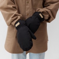 Варежки женские меховые MIST, размер 26 см, чёрные