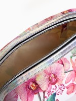 Косметичка на молнии женская, объёмная, с рисунком «Орхидея» белая