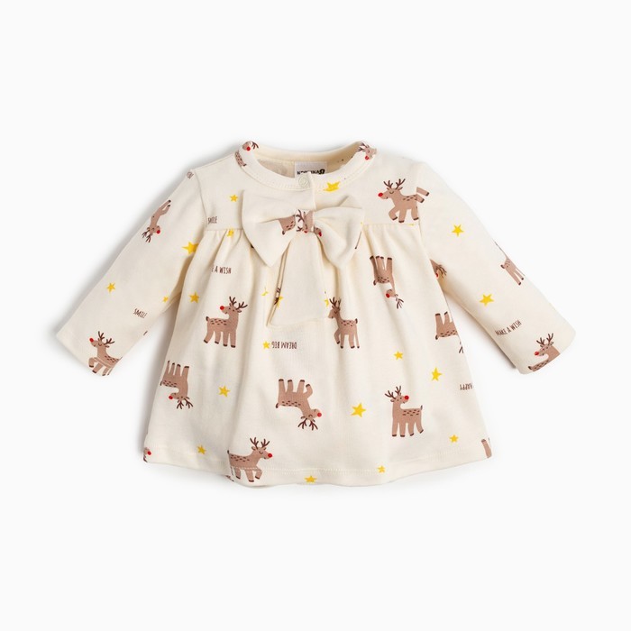 Боди-платье Крошка Я "Merry Xmas", рост 74-80 см, цвет бежевый