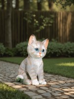 Садовая фигура из полистоуна «Полосатый Котёнок», 20×14×12 см