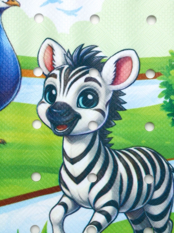 Коврик для ванной противоскользящий, на присосках «Сафари», детский, 40×70 см