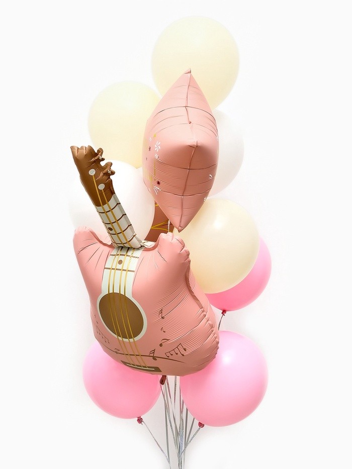 Воздушные шары «Розовая гитара», фольга, латекс, набор 12 шт. Воздушные шары «Розовая гитара», фольга, латекс, набор 12 шт.