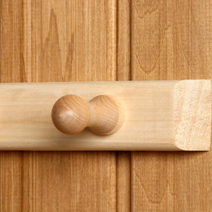 Вешалка для бани и сауны, липа, 20×4×6 см, 2 крючка, «Добропаровъ»