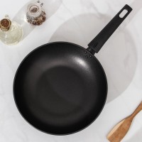 Сковорода Wok, d=24 см, съёмная ручка, антипригарное покрытие, цвет чёрный